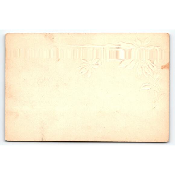 Vintage Christmas Postcard with Poinsettias & Winter Scene, Original 5.5x3.5 - Picture 2 of 2